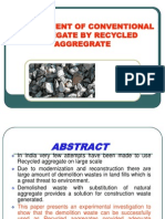 Replacement of Conventional Aggregate by Recyled Aggregate