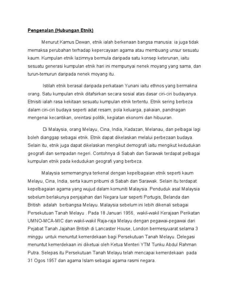 Pengenalan Hub Etnik Pdf