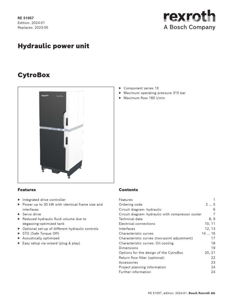 Re 51057 - 2024-01 | PDF | Hydraulics | Pressure