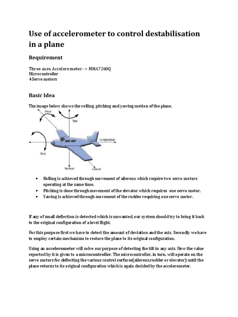 Accelerometer-Controlled Plane Stabilization | PDF
