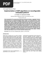 Implementation of DSP Algorithms On Reconfigurable Embedded Platform