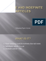 Definite and Indefinite Articles