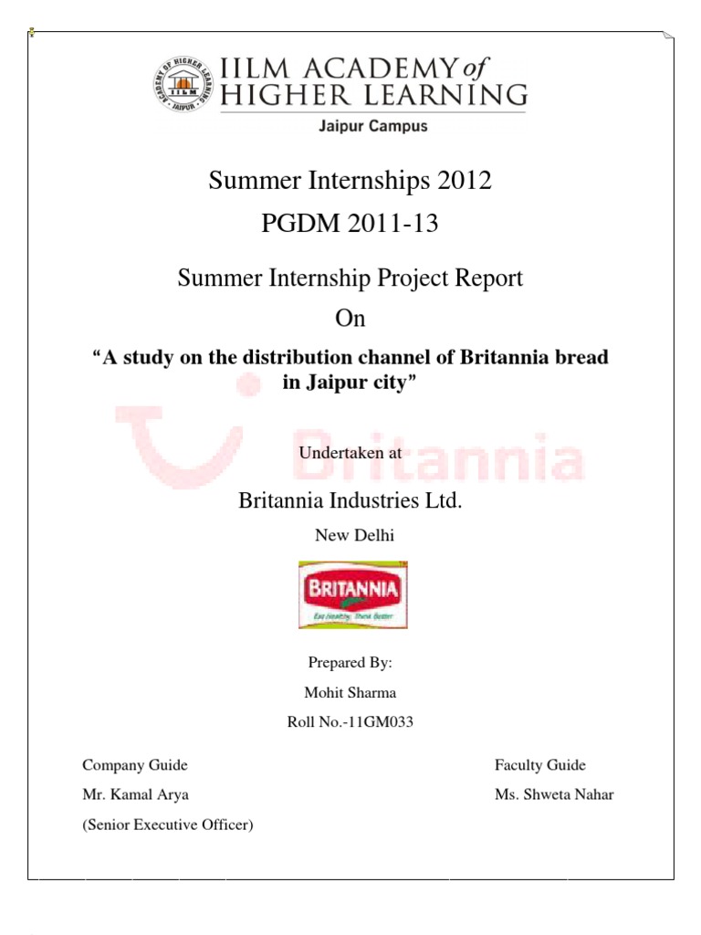 Project Report On Summer Internship With Hyperlink | PDF | Survey ...