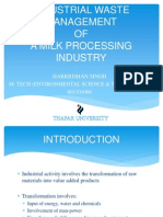 Industrial Waste Management of A Milk Processing Industry