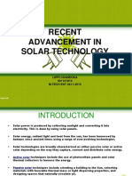 Recent Advancement in Solar Technology