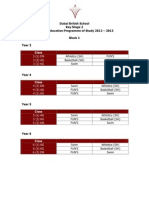 Dubai British School Key Stage 2 Physical Education Programme of Study 2012 - 2013 Block 1 Year 3