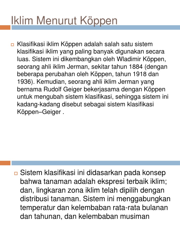 Iklim Menurut Koppen