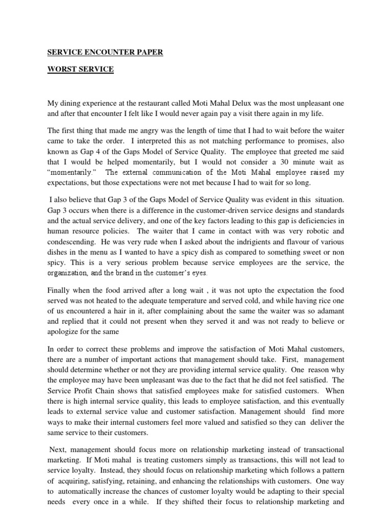 Example of service encounter in hotel image