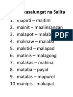 10 Magkasalungat Na Salita