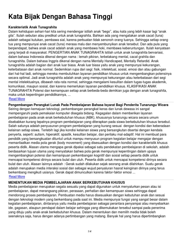 Kata Bijak Dengan Bahasa Tinggi Kata Bijak Dengan Bahasa Tinggi