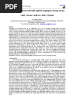 Examination of Correlates of English Language Learning Among Adult Learners in Borno State, Nigeria