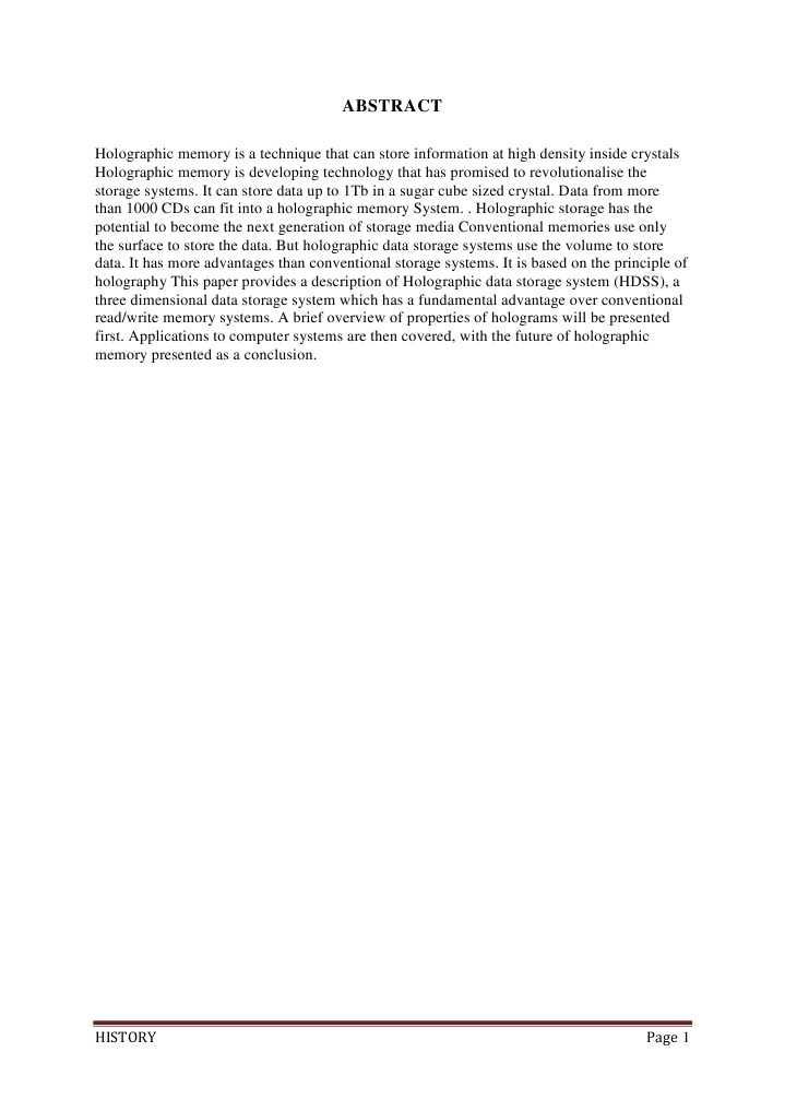Holographic Memory: Future of Data Storage | PDF | Holography ...