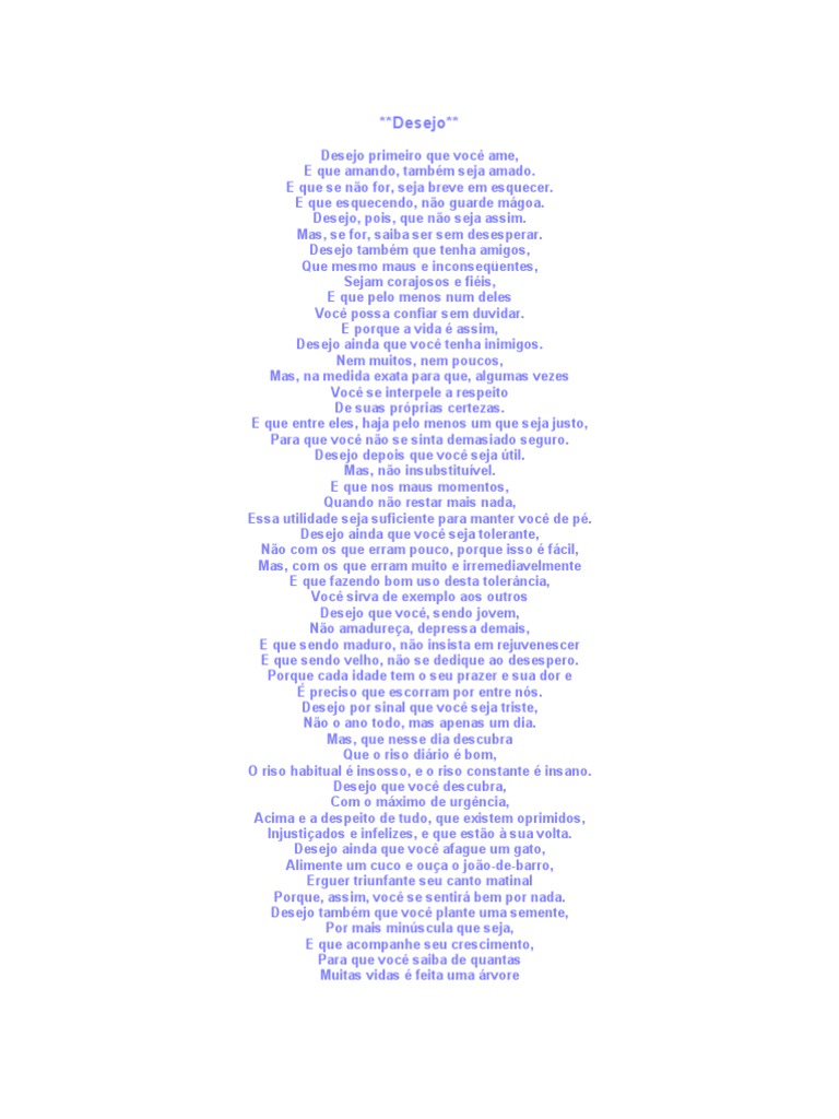 Desejo - Poema | PDF, image size:768x1024