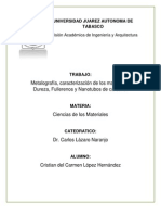 Caracterización metalográfica y propiedades de fullerenos y nanotubos