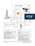 Crossword Puzzle on Energy Sources and Transfers