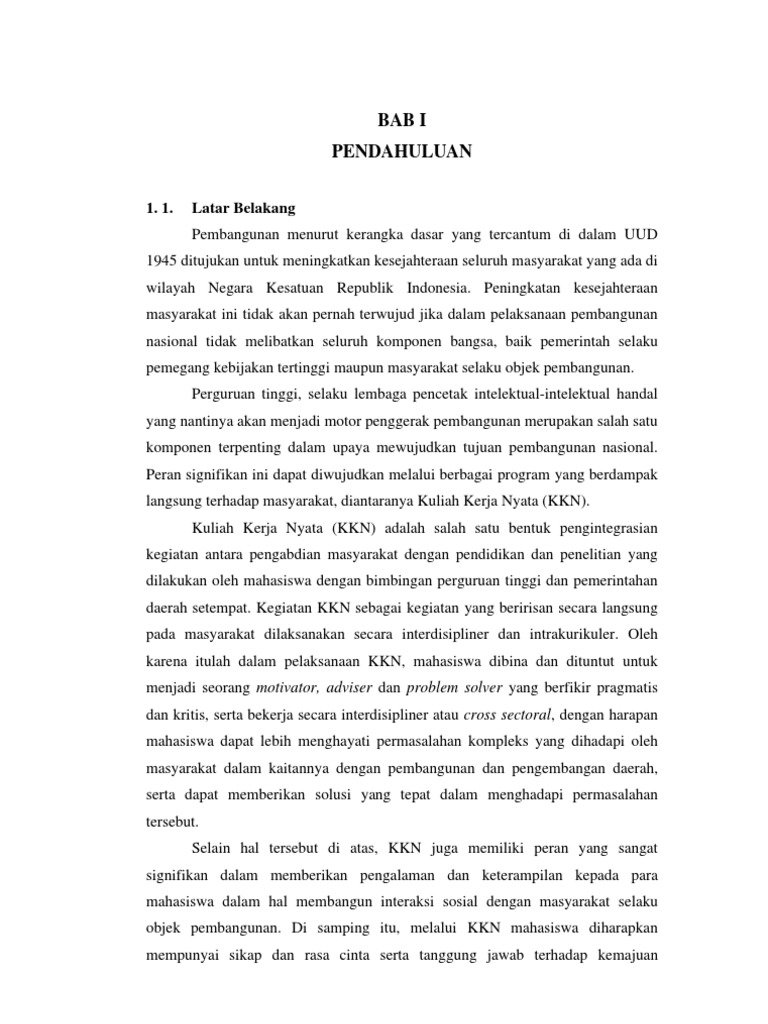 Contoh Laporan Kkn Profesi Egi