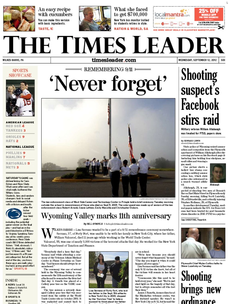 Times Leader 09-12-2012, PDF, Alzheimer's Disease