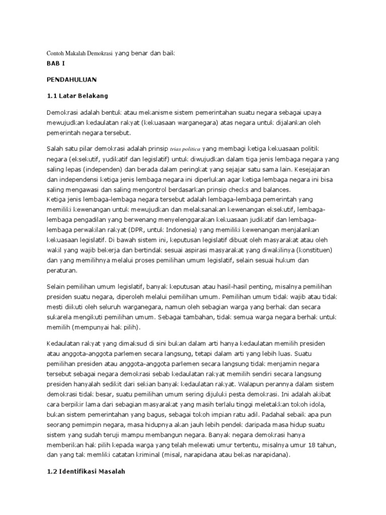 Contoh Makalah Demokrasi Indonesia