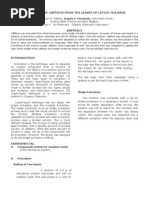 Download Extraction of Caffeine From Tea Leaves Formal Report by Angela Fernando SN105703324 doc pdf