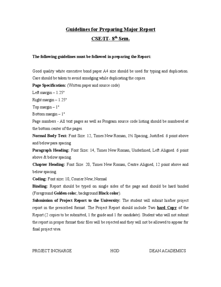 Major Report Preparation Guidelines | PDF | Business