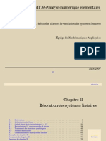 CHAPITRE 2 - RÉSOLUTION DES SYSTÈMES LINÉAIRES