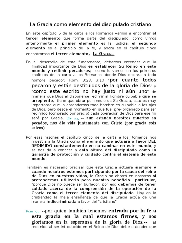 La Gracia en el Discipulado Cristiano | PDF | Gracia en el cristianismo ...