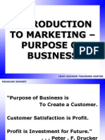 To Marketing - Purpose of Business