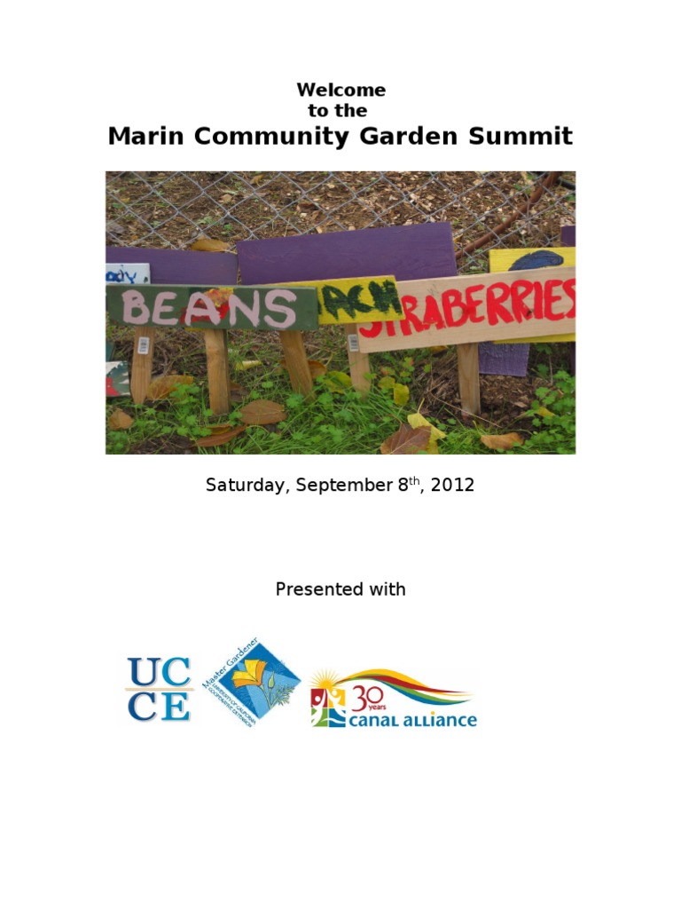 Marin Community Garden Summit Welcome To The Urban Agriculture