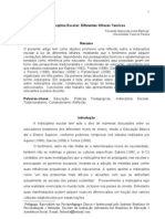 Indisciplina Escolar - Diferentes Olhares Teóricos