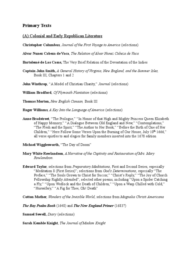American Literature List | Download Free PDF | American Literature ...