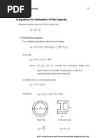 5) Equations For Estimation of Pile Capacity: ' ' DN N Q N C Q + +