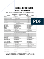 Rol Jornada 5 Segunda Vuelta