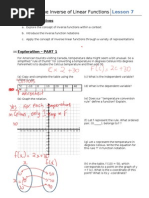 INVESTIGATION - The Inverse of Linear Functions