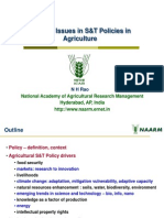 Current Issues in S&T Policies in Agriculture: National Academy of Agricultural Research Management Hyderabad, AP, India