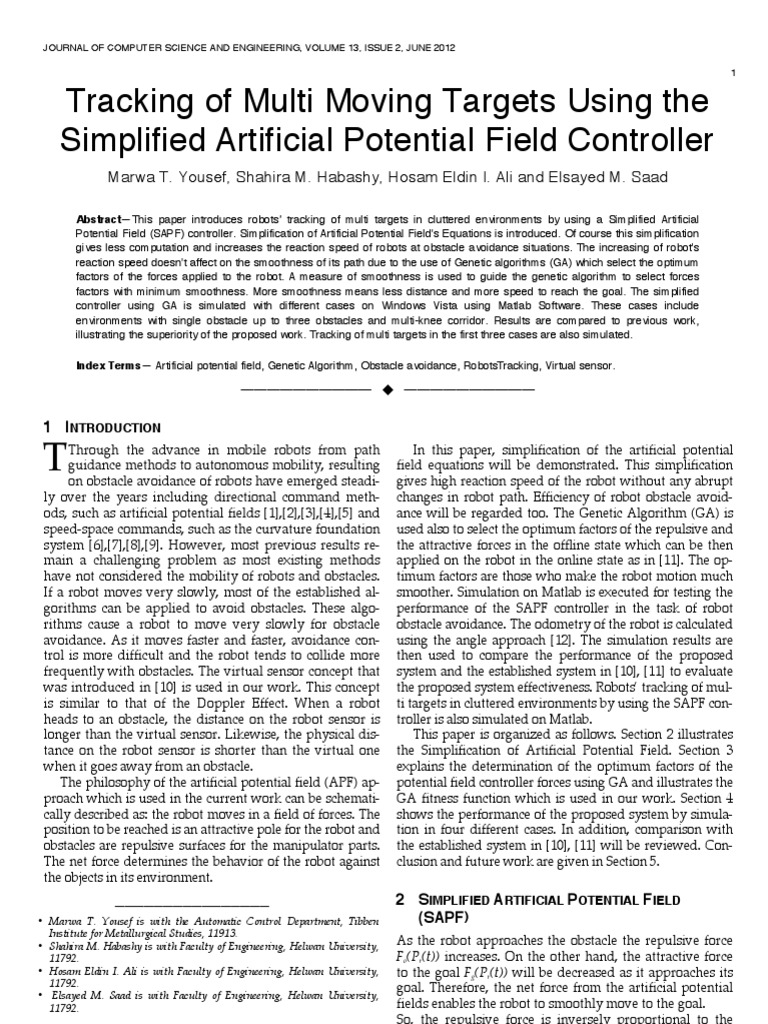 Multi-Target Tracking with SAPF Controller | PDF | Mathematical ...