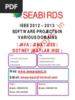 Java Datamining IEEE Projects 2012 at Seabirds (Chennai, Trichy, Pudukkottai, Thanjavur, Perambalur, Karur)