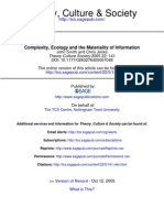 Complexity Ecology and Mateirality of Information