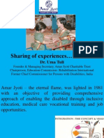 Sharing of Experiences ..: Dr. Uma Tuli