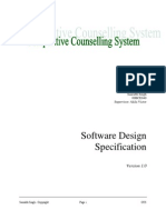 Software Design Specification For Counselling System