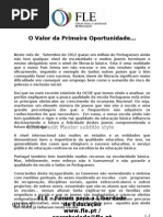 O Valor Da Primeira Oportunidade...