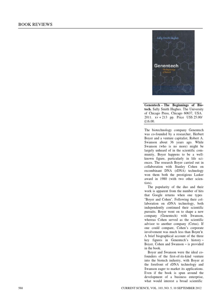 Genentech: The Beginnings of Biotech by Sally Smith Hughes | PDF