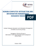 Human-Computer Interaction and Information Management Research Needs