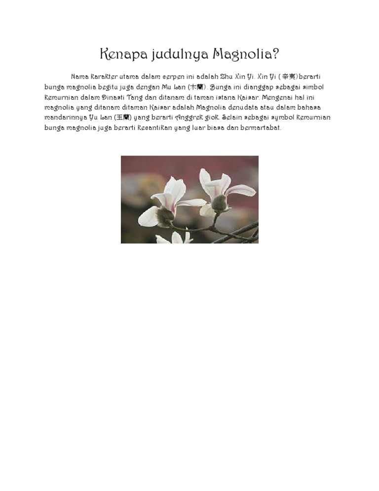 Arti Magnolia Pdf