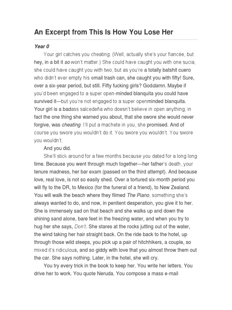This Is How You Lose Her By Junot Diaz