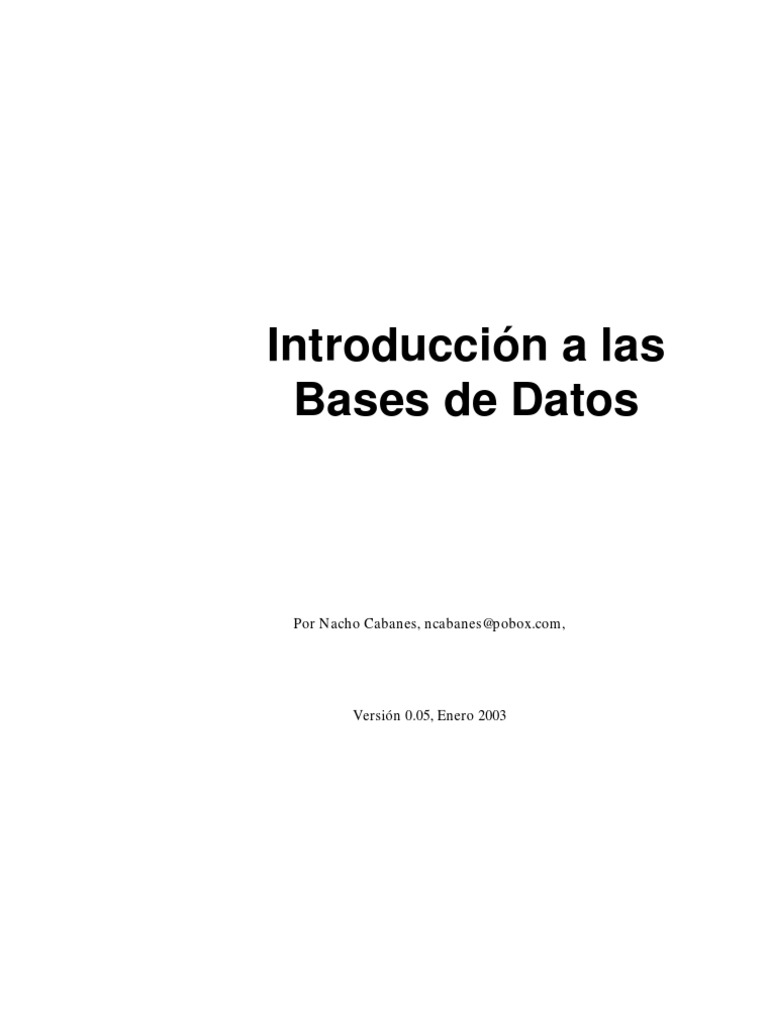 Introducción A Las BASES DE DATOS | PDF