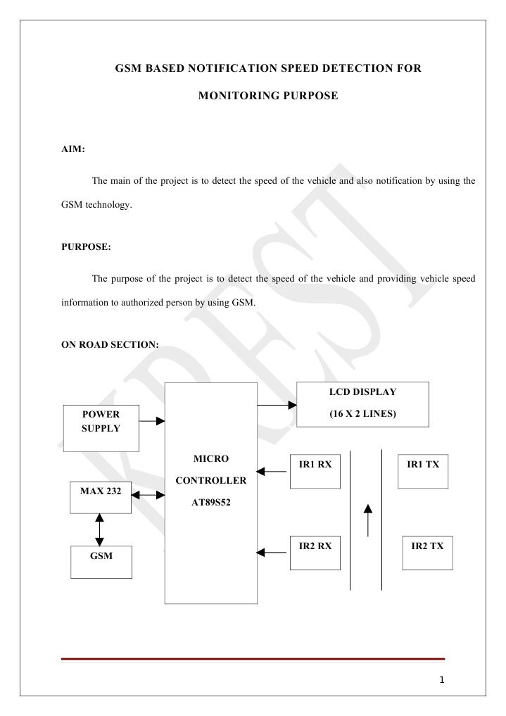GSM Based Notification Speed Detection For Monitoring Purpose | PDF