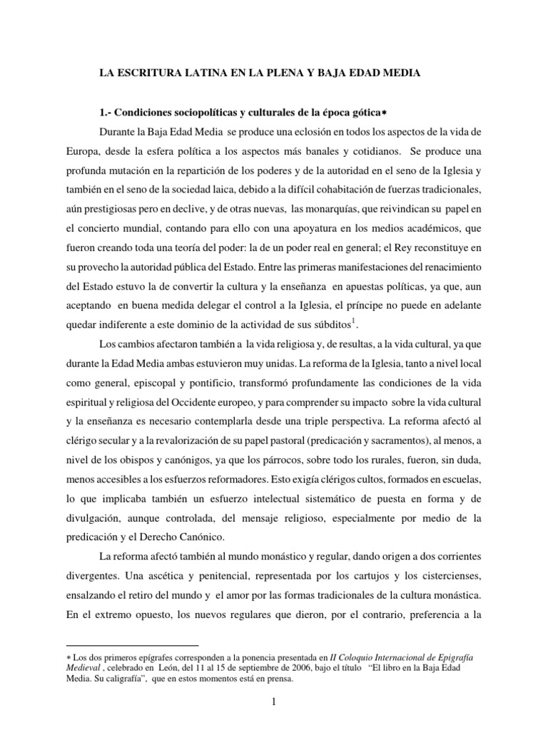 La Escritura Latina en la Baja Edad Media | PDF | Baja Edad Media | Libros