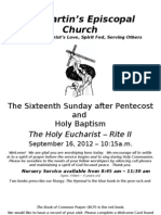 St. Martin's Episcopal Church Worship Bulletin - Sept. 16 - 10:15 a.m.
