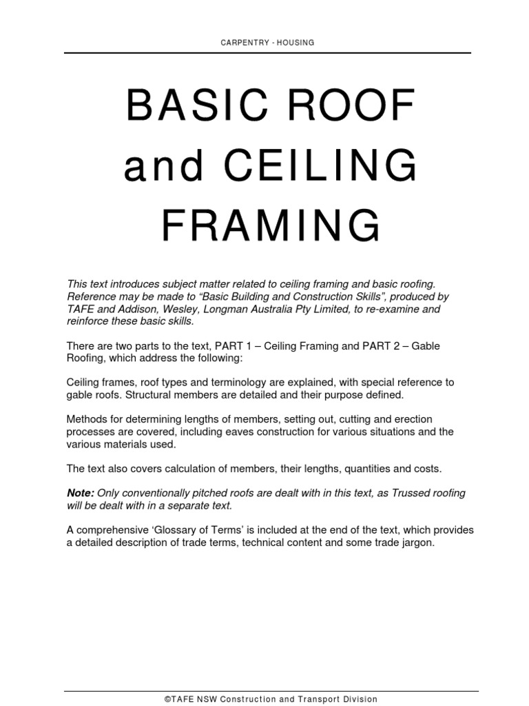 Basic Roof Part 1 Pages 1 26 Framing Construction Roof