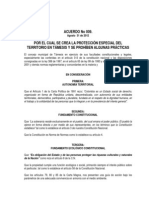 Acuerdo Por El Cual Se Crea La Proteccin Especial Del Territorio de Tmesis 1